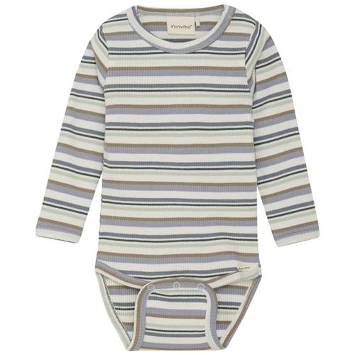 Minymo Ribbet Baby Body Blue Fog | Blå | 68 cm