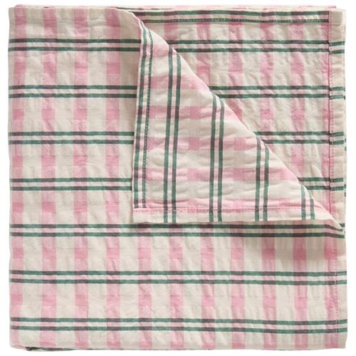 garbo&friends Seersucker Swaddle Tæppe Check Carnation One Size      Unisex