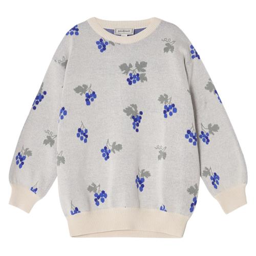 garbo&friends Strikket Sweatshirt Grapes Ecru | Hvid | 122/128 cm