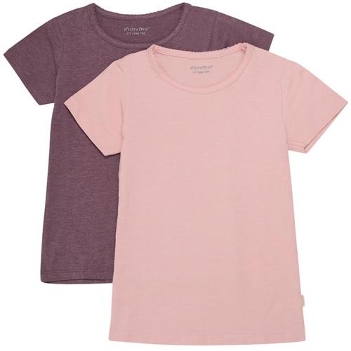 Minymo Basic 33 2-pak T-shirt Misty Rose 86 cm  Lyserød  86 cm  kvinde