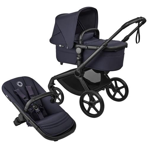 Bugaboo Bugaboo Fox 5 Renew Complete Vugge Og Sæde Klapvogn Black / Deep Indigo | Sort | 0-3