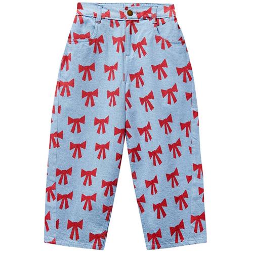 Wynken Square Pocket Jeans Setting Sun Bows 3 Y  Blå  3 år  Unisex