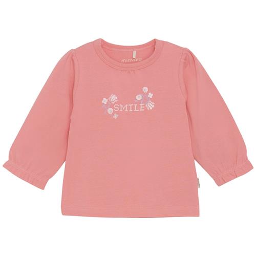 Minymo Langærmet T-shirt Strawberry Ice | Lyserød | 80 cm