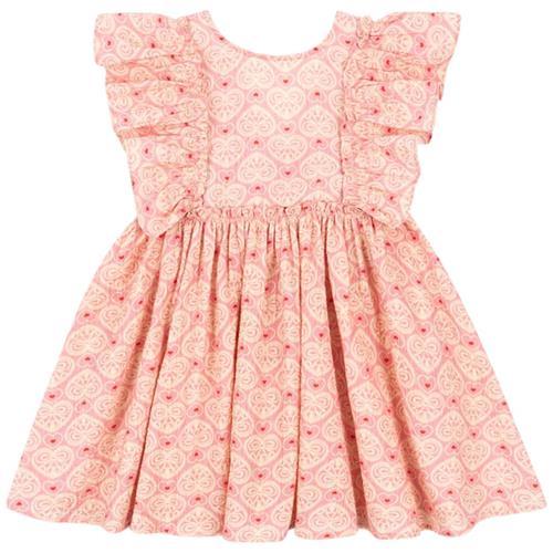 Konges Sløjd GOTS Ava Kjole Med Sløjfe Lacy Pink 2 Y  Lyserød  2 år  kvinde