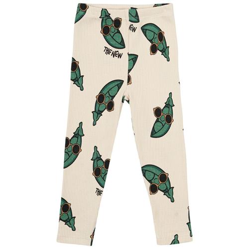 The New Siblings GOTS Nevi Rib-leggings White Swan 110 cm  Creme  110 cm  mand