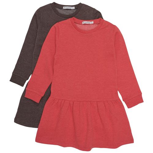 Minymo 2-pak Sweatdress Tomato Puree 134 cm  Rød  134 cm  kvinde