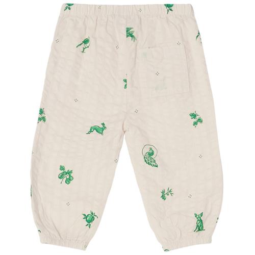 garbo&friends Seersucker-bukser Azulejos Emerald 62/68 cm  Hvid  62/68 cm  Unisex