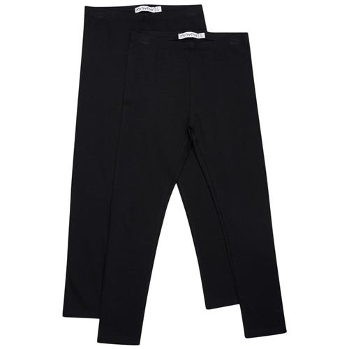 Minymo Basic 2-pak Leggings Anthracite Black 128 cm  Grå  128 cm  kvinde