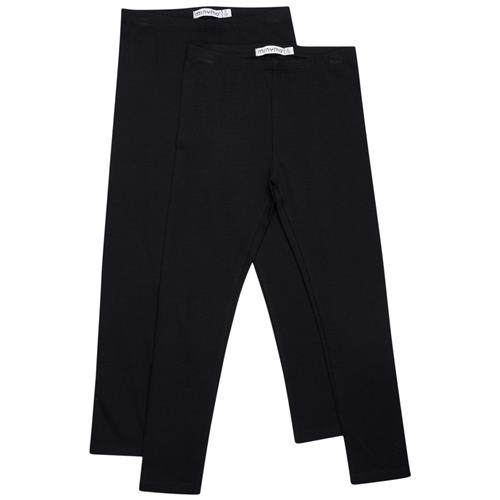 Minymo Basic 2-pak Leggings Anthracite Black | Grå | 128 cm