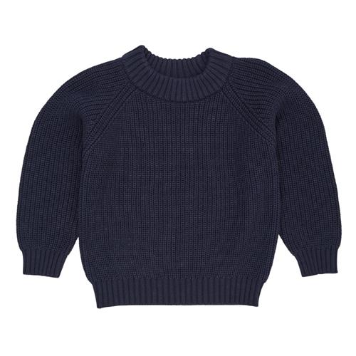 Copenhagen Colors Classic Ribstrikket Bluse Navy 104cm  Blå  104 cm  kvinde