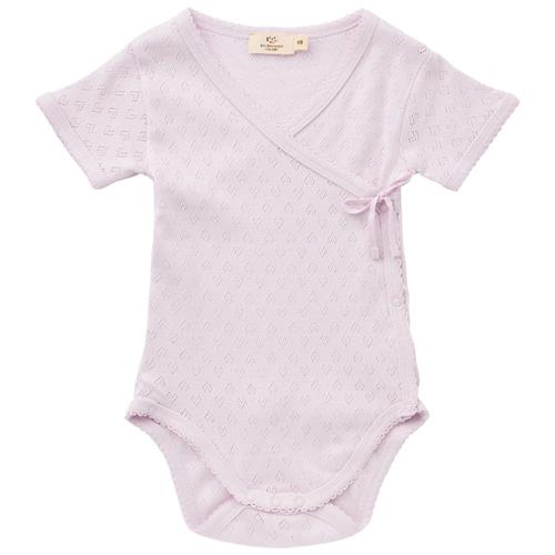 Copenhagen Colors GOTS Heart Pointelle Kortærmet Baby Body Lavender | Lilla | 56 cm