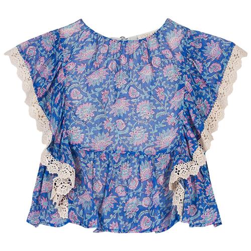 Louise Misha Ines Bluse Blue Capri Cove 4 Y  Blå  4 år  kvinde