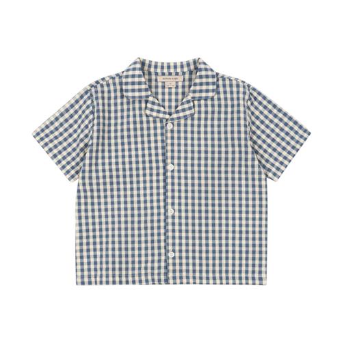 Konges Sløjd GOTS Kim Kortærmet Skjorte Captains Blue Check 5-6 Y  Blå  5-6 år  Unisex
