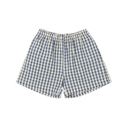 Se Konges Sløjd GOTS Kim Shorts Captains Blue Check | Blå | 5-6 years ved Babyshop