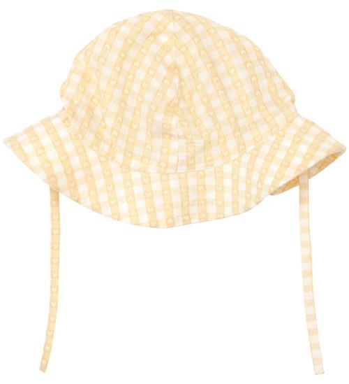 Se Flöss Bøllehat - Olivia - Soft Yellow Heart Gingham ved KidsWorld