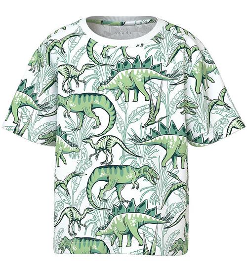 Name It T-shirt - NmmValther - Bright White/Palm Dino