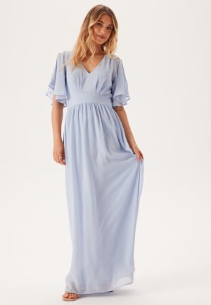 Bubbleroom Occasion Butterfly Sleeve Chiffon Gown Light blue 54