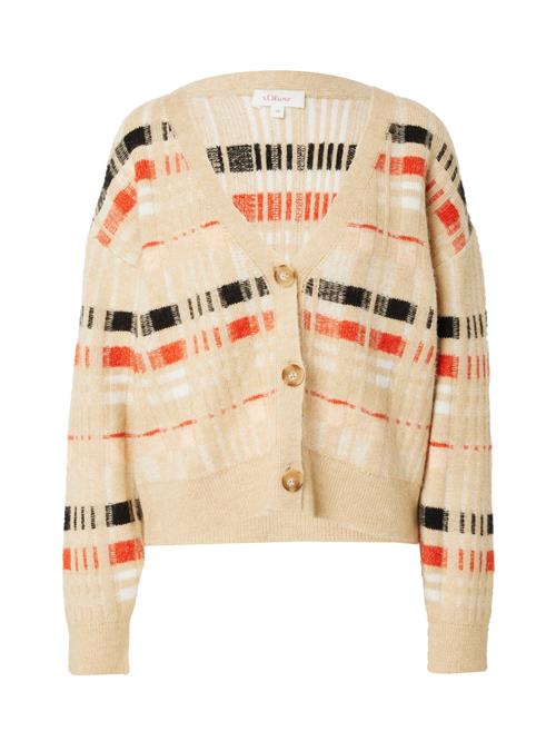 Se s.Oliver Cardigan  beige / sand / orange / sort ved About You