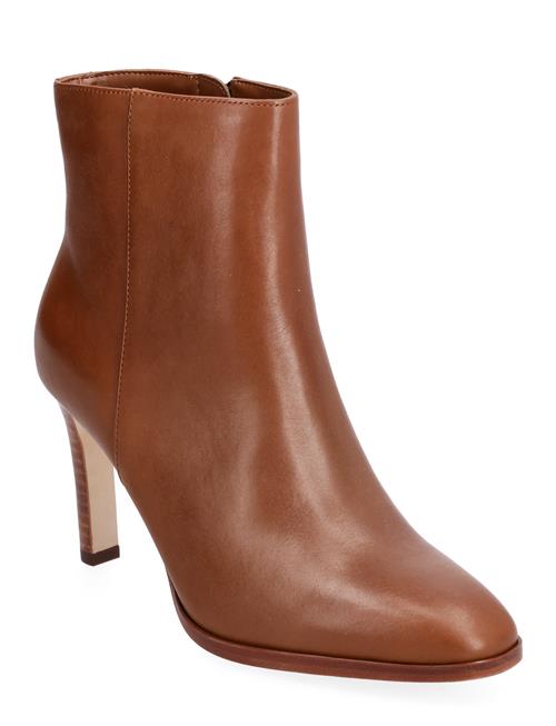 Dylann Burnished Leather Bootie Lauren Ralph Lauren Brown