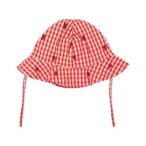 Flöss Molly Solhat Berry Gingham | Rød | 3-9 months