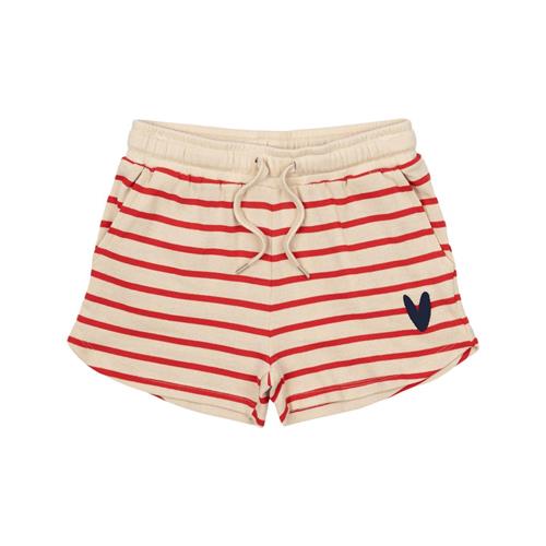 The New GOTS Nil Shorts Poppy Red Striped 3-4 Y  Rød  3-4 år  kvinde