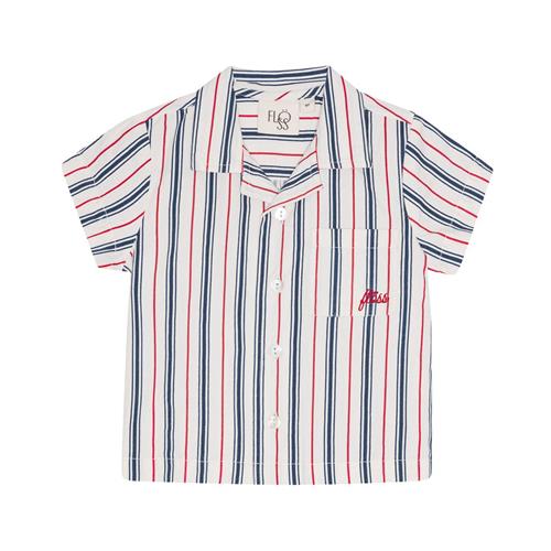Flöss Miles Kortærmet Skjorte Red/blue Stripes 92 cm  Blå  92 cm  mand