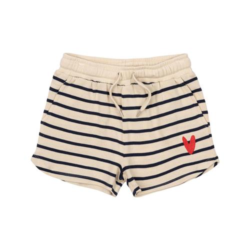 The New GOTS Nil Shorts Mood Indigo Striped 7-8 Y  Marineblå  7-8 år  kvinde