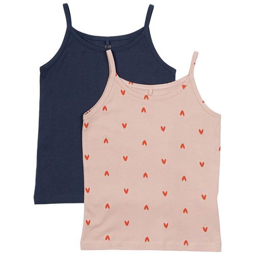 The New GOTS Strap Top 2-Pack Mood Indigo 7-8 Y  Marineblå  7-8 år  kvinde