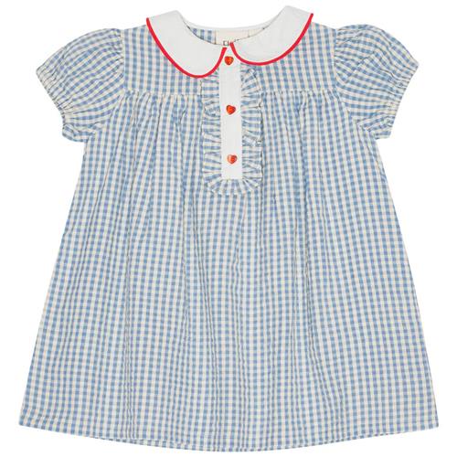 Flöss River Kjole Blue Soft White Gingham | Blå | 98 cm