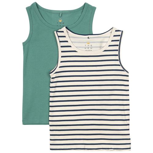 The New GOTS Tank Top 2-Pack Bottle Green 3-4 Y  Grøn  3-4 år  mand