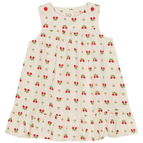 Flöss Sofia Kjole Soft White Berry 116 cm  Hvid  116 cm  kvinde