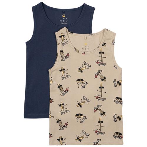The New GOTS Tank Top 2-Pack Mood Indigo 9-10 Y  Marineblå  9-10 år  mand