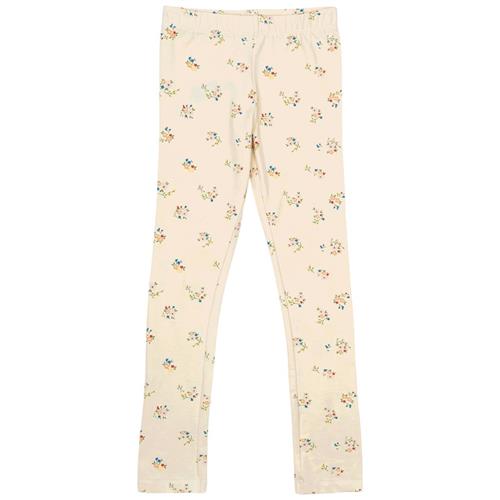The New GOTS Leggings White Swan Blue Flower 3-4 Y  Creme  3-4 år  kvinde