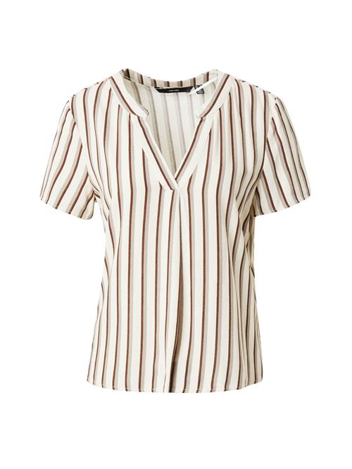 Se VERO MODA Bluse 'MYMILO'  beige / brun / stone ved About You