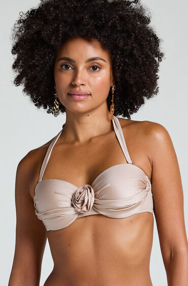 Se Hunkemöller Lima bandeau-bikinitop Beige ved Hunkemøller