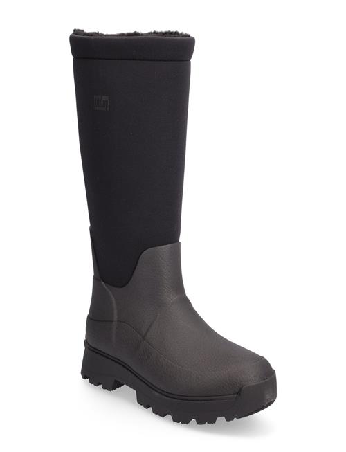 Se Wonderwelly Atb Fleece-Lined Roll-Down Rain Boots FitFlop Black ved Booztlet