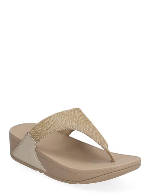 Se Lulu Shimmerlux Toe-Post Sandals FitFlop Beige ved Booztlet