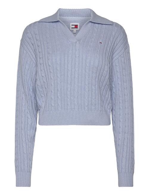 Se Tjw Cable Rugby Sweater Tommy Jeans Blue ved Booztlet