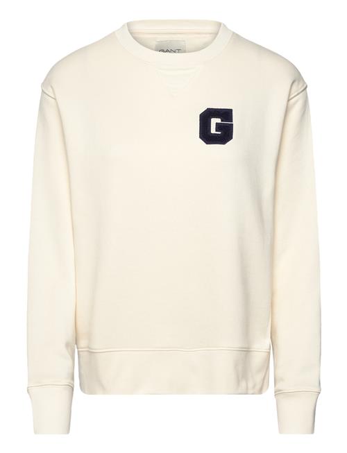 Se G Badge C-Neck Sweat GANT Cream ved Booztlet