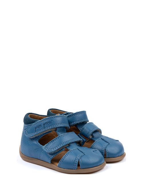 Starters™ Two Velcro Sandal Pom Pom Blue