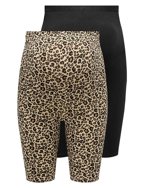 Olmlovely Life Shorts Jrs Mat 2 Pack Aop Only Maternity Black