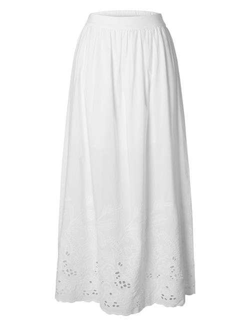 Slfdahlia Hw Ankle Broderi Skirt B Selected White