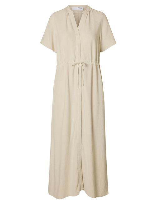 Slfviva-Damina Ss Ankle Sun Dress Noos Selected Femme Cream