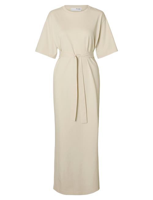 Se Slfessential Ss Pocket Ankle Dress Noos Selected Cream ved Booztlet