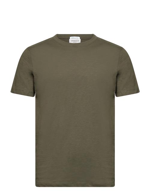 Se Organic Slub Yarn O-Neck Tee S/S Lindbergh Khaki ved Booztlet