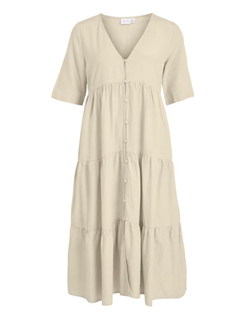 Viprisilla V-Neck 2/4 Midi Dress/1 Vila Beige