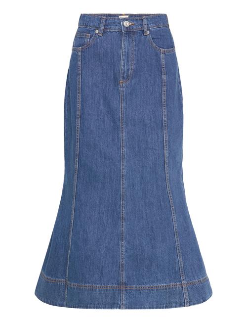 Se Denver Denim Flare Midi Skirt French Connection Blue ved Booztlet