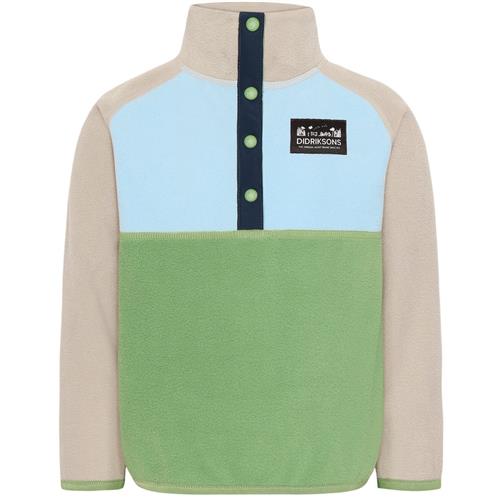 Didriksons Monte Kids 4 Halvknappet Fleecetrøje Algae Green 130 cm  Grøn  130 cm  Unisex