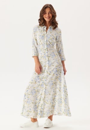 Se YAS Yassavanna Long Shirt Dress Star White AOP:Sumelli L ved Bubbleroom