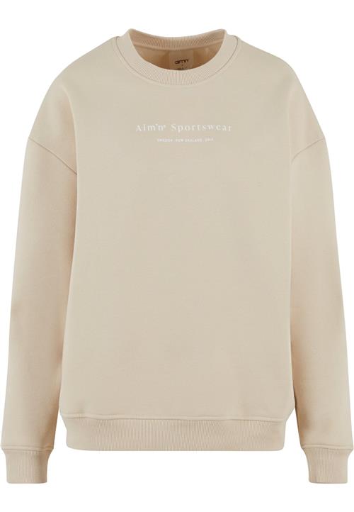 Se Aim'n Sweatshirt 'Serif'  beige / hvid ved About You